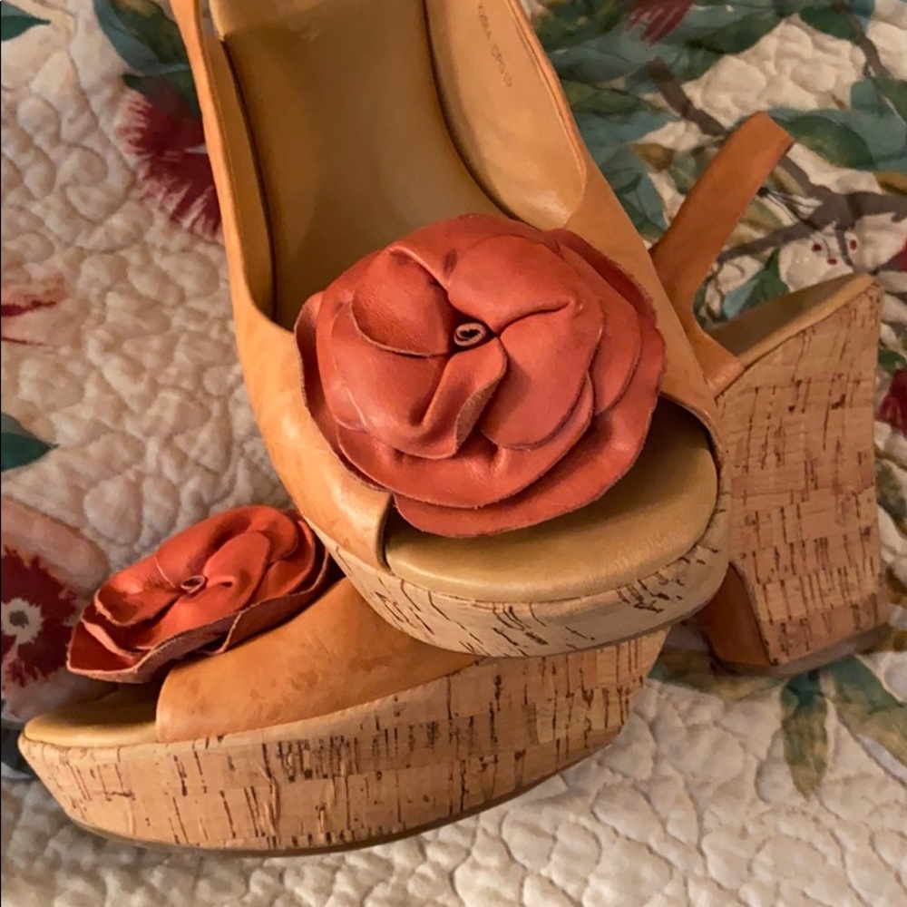 Peeptoe Cork Spingbacks